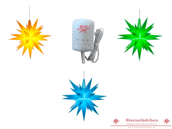 Sterne-Set A1e gelb/blau/grün